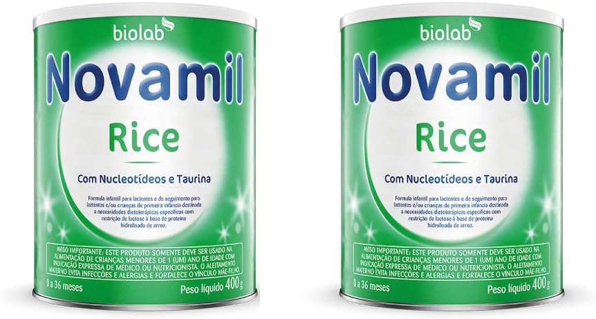 Novamil Rice Fórmula Infantil 400g - Kit com 2 Latas | Amazon.com.br