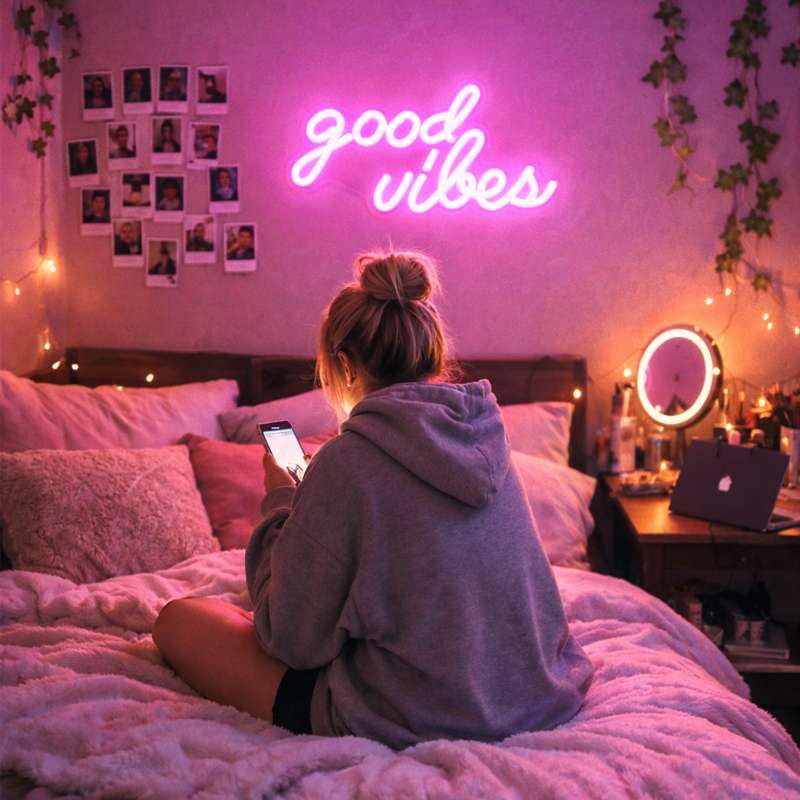 Voncitedn Good Vibes Only - Insegne al neon per decorazione da