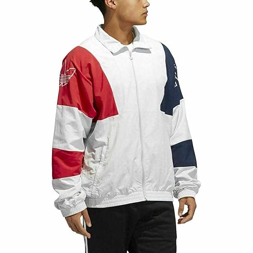 Chaqueta de pista adidas Festivo para hombre, gris claro/azul marino/rojo