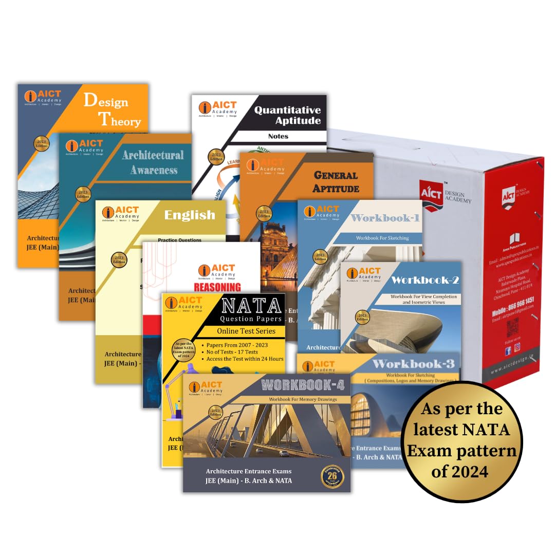 NATA 2025 Preparation Complete Self Study Material Kit (2025 Edition) with FREE Online Test Series and E-books ( Covers Part A - Drawing Section & Part B - Aptitude Section of NATA ) Books for NATA 2025