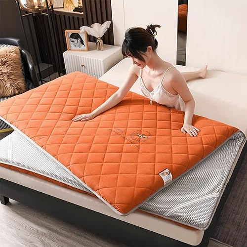 KKCD Colchón de invitados enrollable japonés antideslizante colchoneta plegable tapete de tatami cálido y suave para invierno para adultos colchón