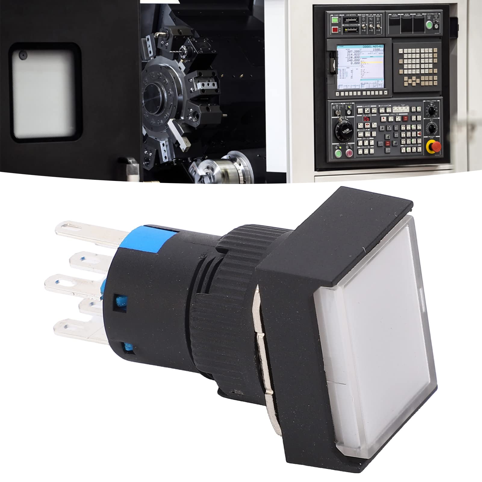 Pulsante Momentaneo, Interruttore Industriale Autobloccante Normalmente Aperto 5A, Interruttore a Pulsante di Controllo con Luce AC DC12V Per Interruttori Fai da Te Per Auto Industriali Per Barche