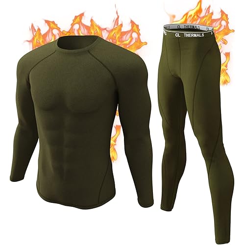 CL convallaria Men's Thermal Underwear Long Johns Soft and Warm Winter Long Underwear Base Layer