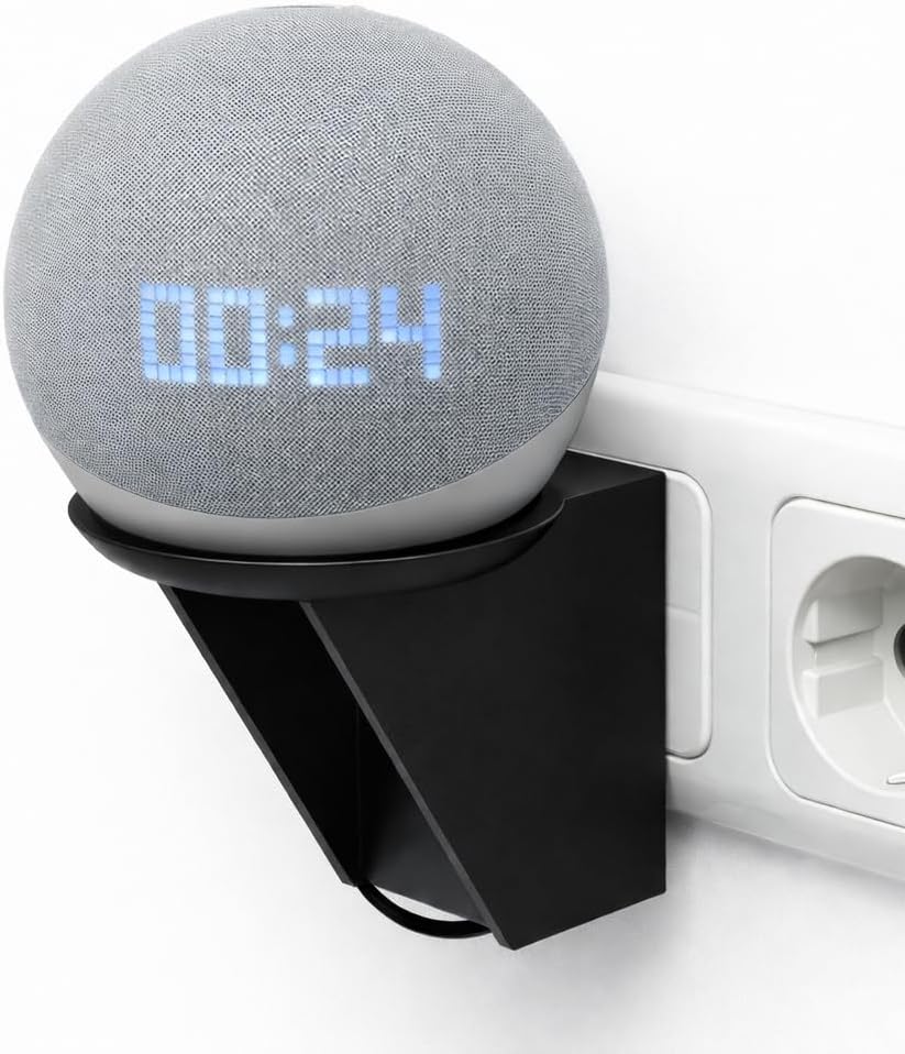 Suporte para Echo Dot 4ª e 5ª Geração Tomada Aberto, Base Organizadora Estável para Alexa 4 5 Geracao Melhora Projeção Sonora TimeClick