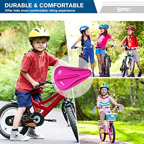 Winningo Gel Kids Bike Seat Cushion Cover, Anti-Slip Child Bike Seat Cover Comfortable Adjustable Small Bicycle Saddle Pad, 9'' X 6'' #TOP2