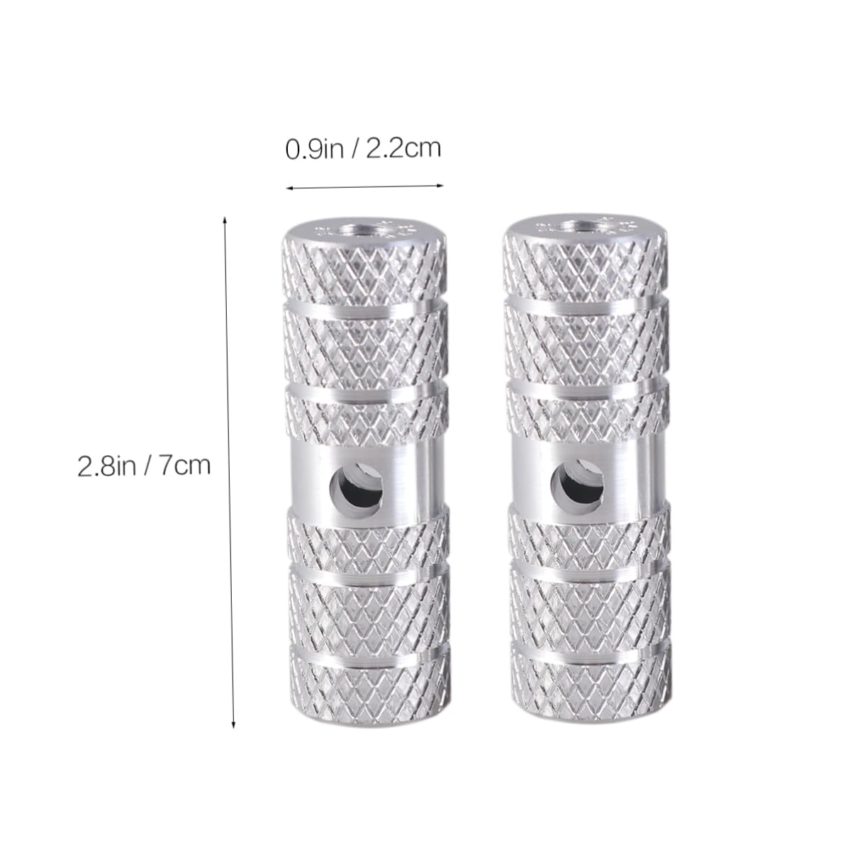 BRIGHTFUFU Mountain Bike Pegs Aluminum Alloy Cylinder Pedal Stunt Footpeg for Bicycles Suitable for 9.5mm 10mm Axles Silver