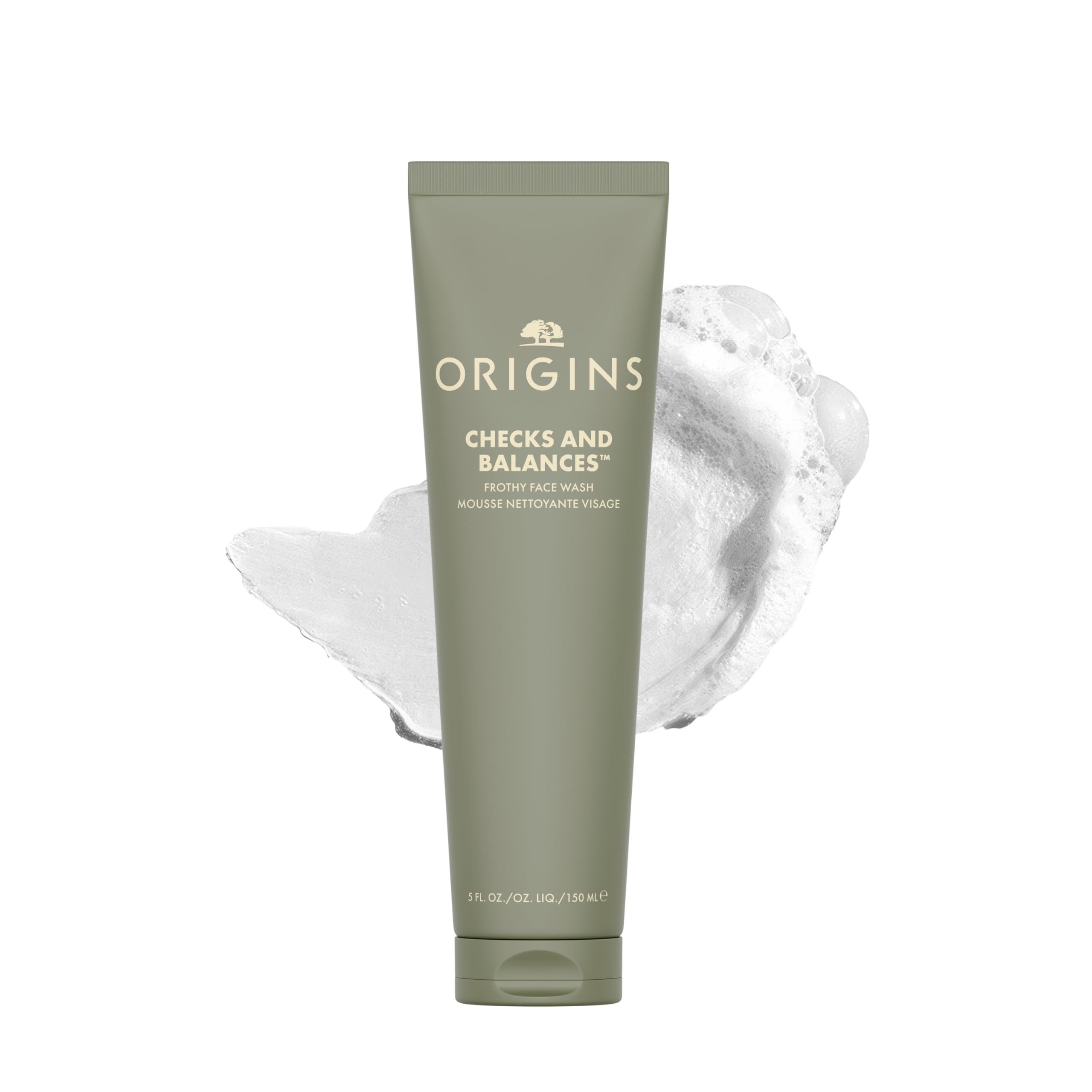 Origins Checks and Balances Frothy Face Wash - Detergente Schiumoso per il Viso per Tutti i Tipi di Pelle - Delicato - Con Menta (150 ml)