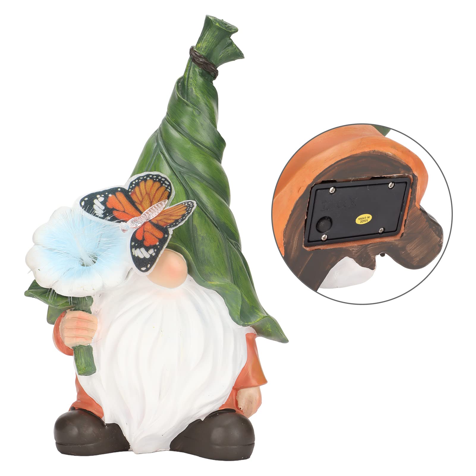 Pilipane Gnomos de jardín Lindos Elfos Enanos luz decoración al Aire Libre Estatua de Resina para decoración de jardín Regalos de inauguración de la casa 12,2 Pulgadas de Alto