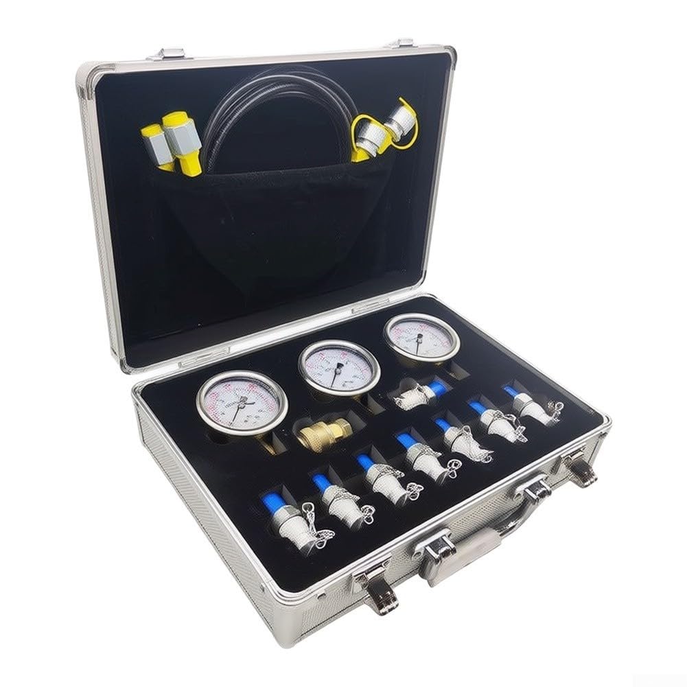 Kit de prueba de presión hidráulica carcasa metálica para maquinaria de