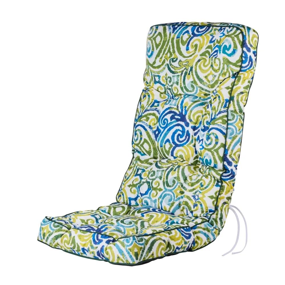 Alfresia Recliner Replacement Cushion – Garden Recliner Chair Cushion, Classic Style, Tightly Packed Crumb Foam Filling, Use Chairs and Outdoor Furniture (Blue Green Multi)