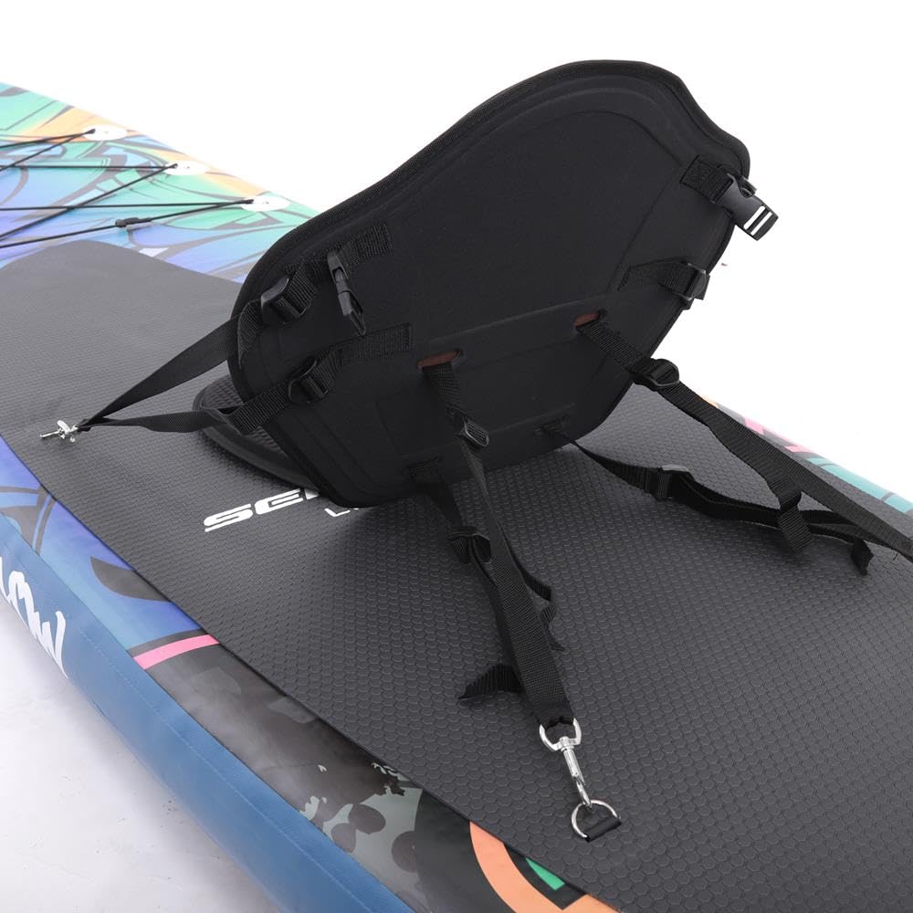 SereneLife Kajak Sitz geeignet auch als Sup Board, Schlauchboot & Surfboard – Verstellbare Kajaksitz mit Rückenlehne kompatibel als Stand Up Paddle Board, Kajak Aufblasbar & Ruderbooten