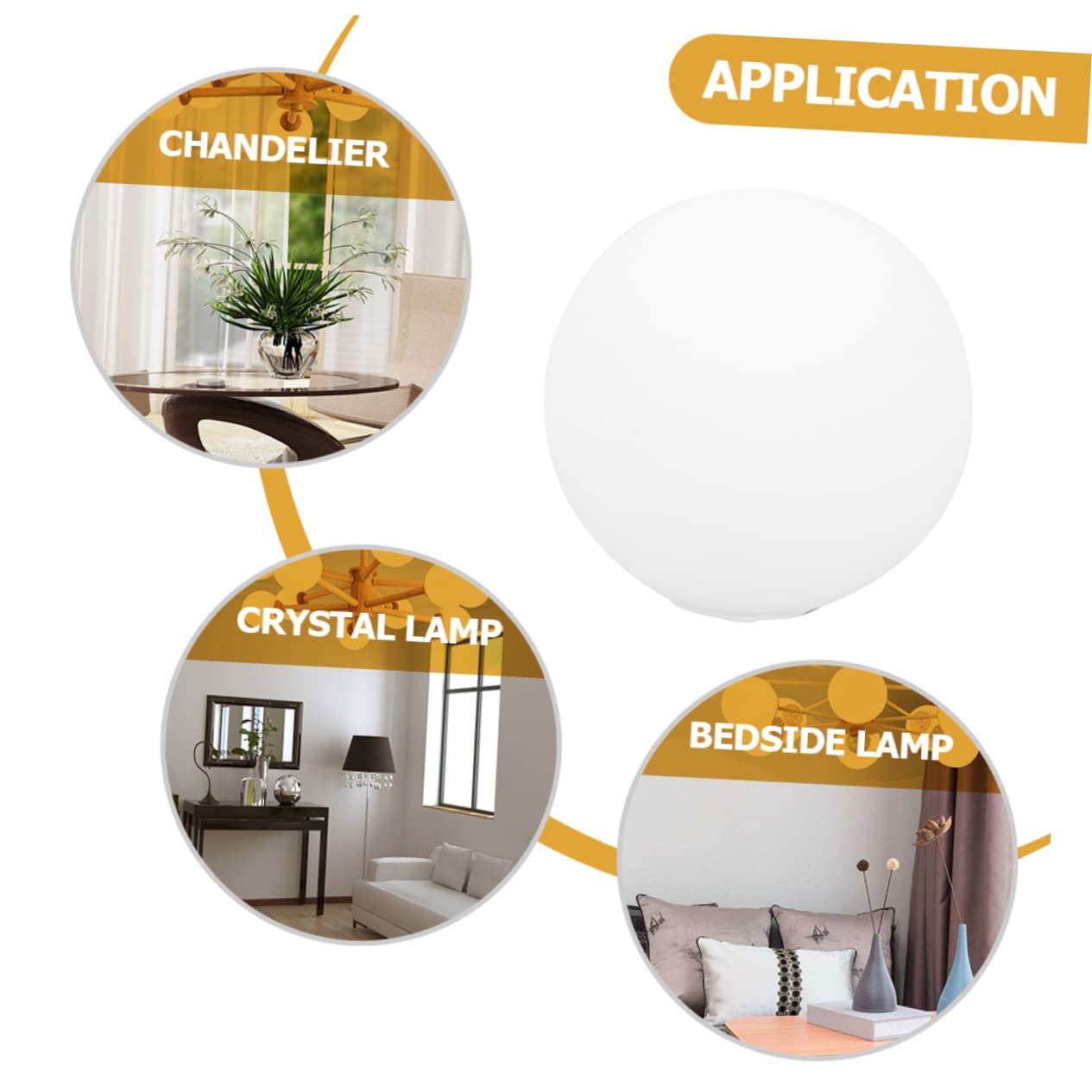 SHINEOFI Vetro per Lampadari Ricambi, Paralume a Globo in Vetro Bianco, Stile Vintage ed Elegante, per Lampada Piccola da Comodino e Lampada Cristallo
