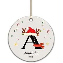 Personalized Christmas Ornaments-Personalized A-Z Letter Ornaments for Christmas Tree ,2025 Custom Christmas Ornament with Name,Christmas Decoration, Gift for Kids-Rotundity