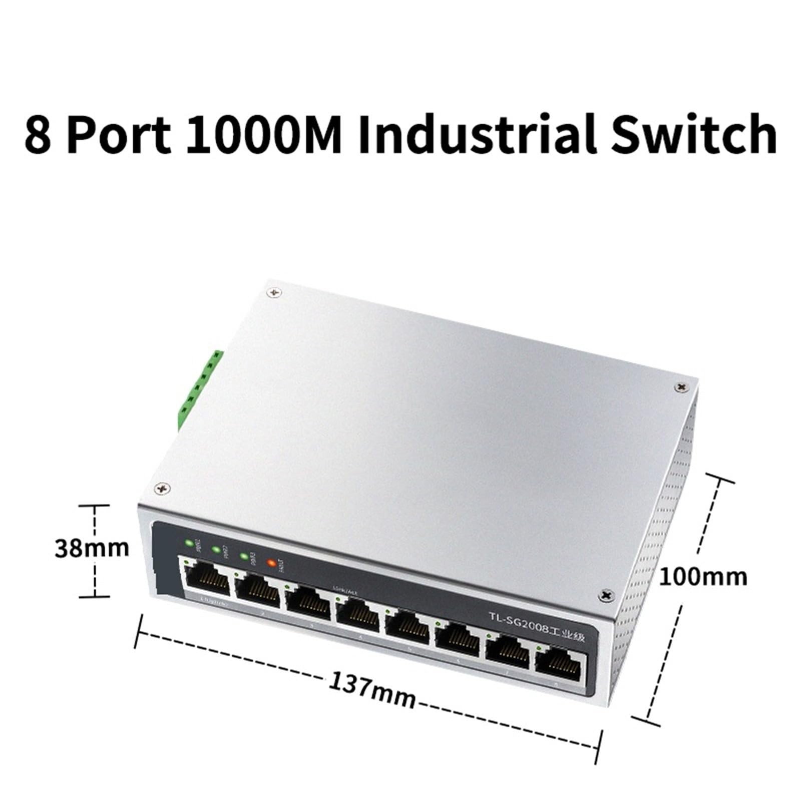 8 porte Gigabit Ethernet industriale switch 1000Base-T Industria DIN Rail Hub fissato al muro Splitter Internet TL-SG2008