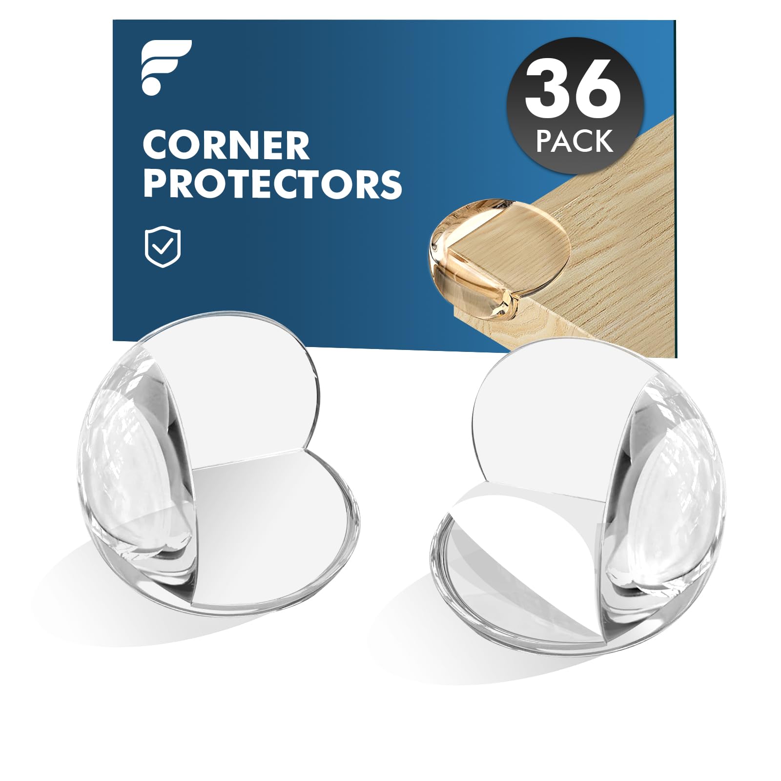 Lot de 36 protections d'angle pour enfants, bords épais et sécurisés, forte adhérence, coins tranchants et design transparent