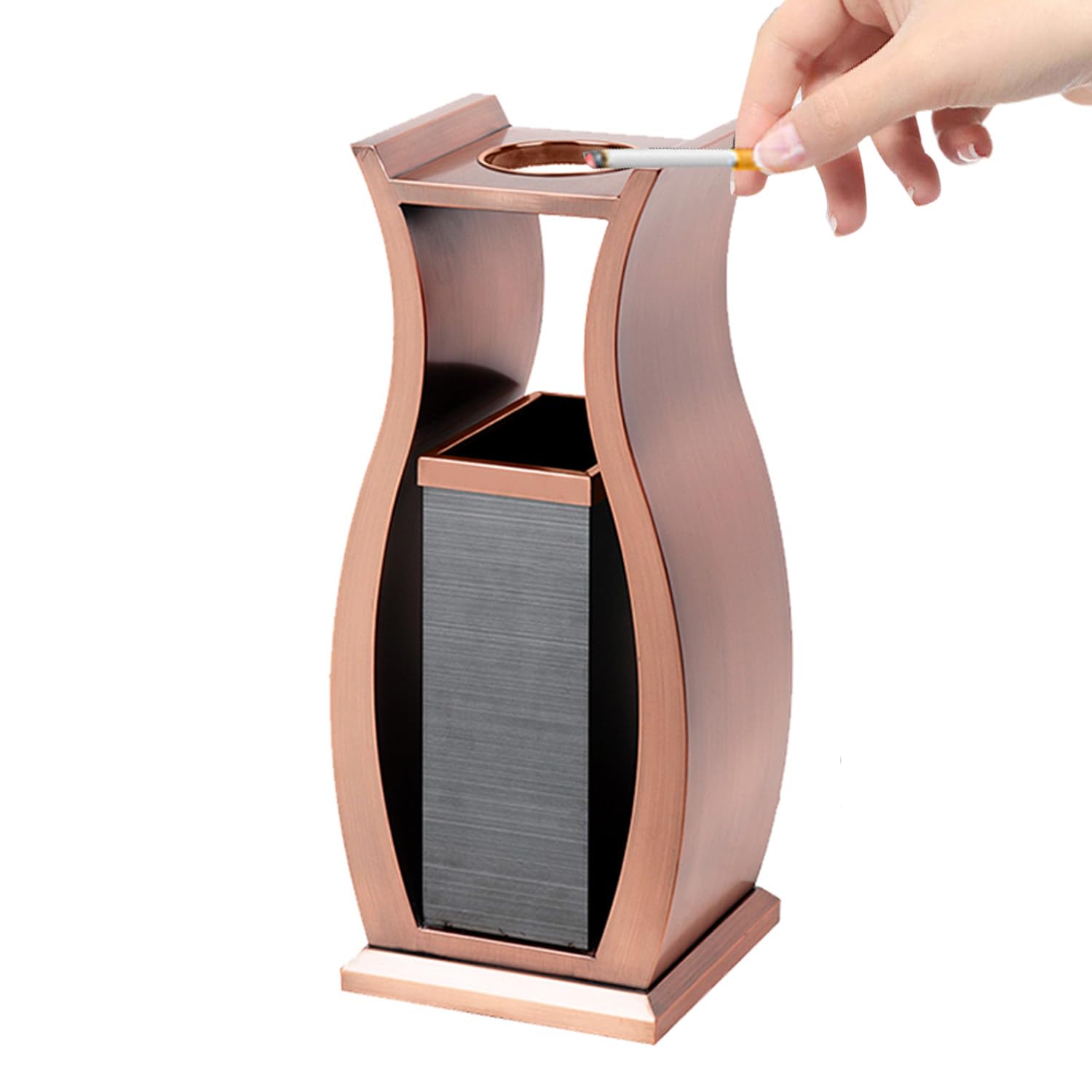 Vase poubelle en acier inoxydable avec cendrier de sol pour usage intérieur et extérieur