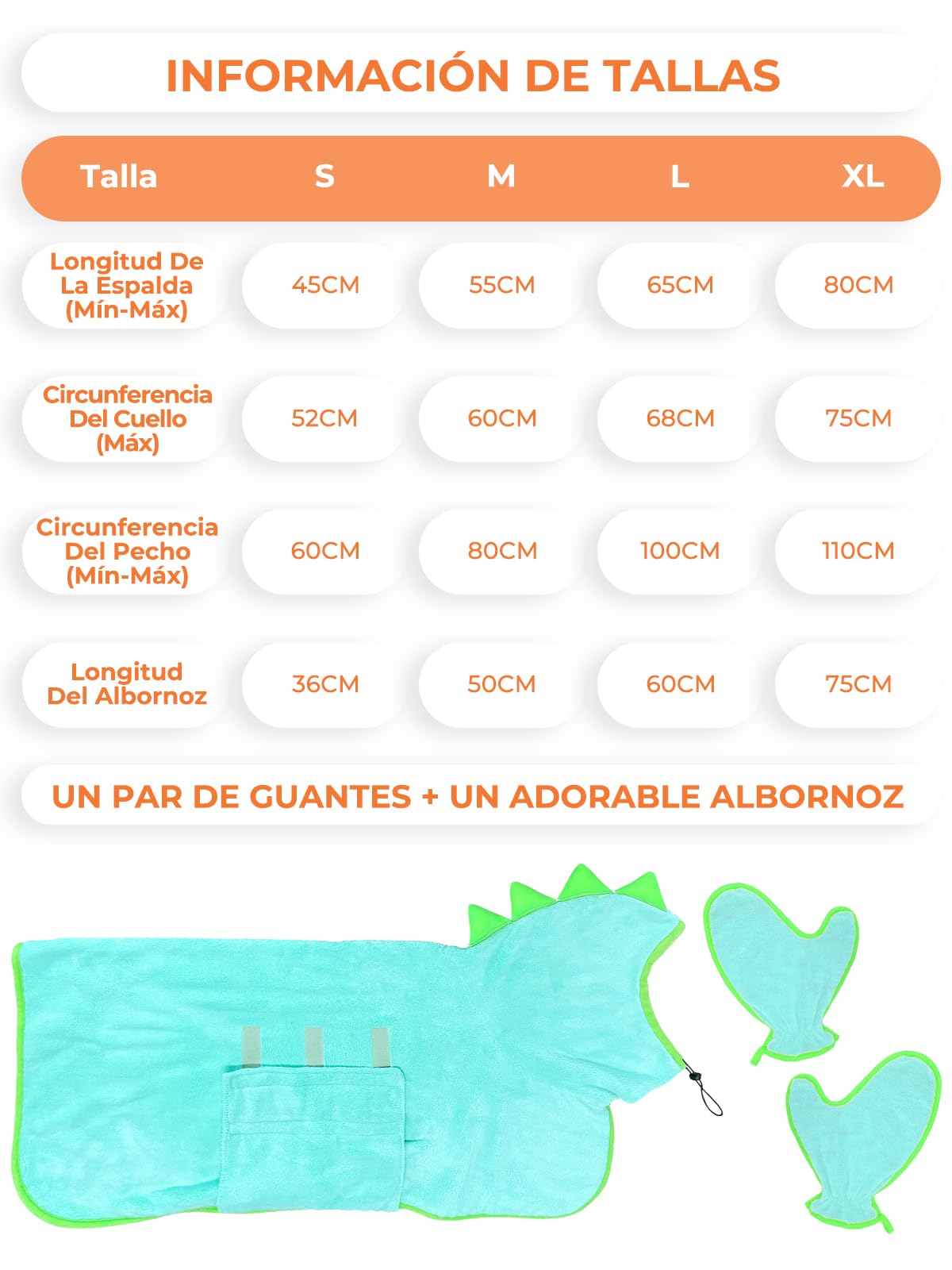 Albornoz para Perros con Velcro, Albornoz para Perro de Microfibra Absorbente Dinosaurio, Albornoz Absorbente para Perros para Secar Después del Baño y la Natación (L, Azul)