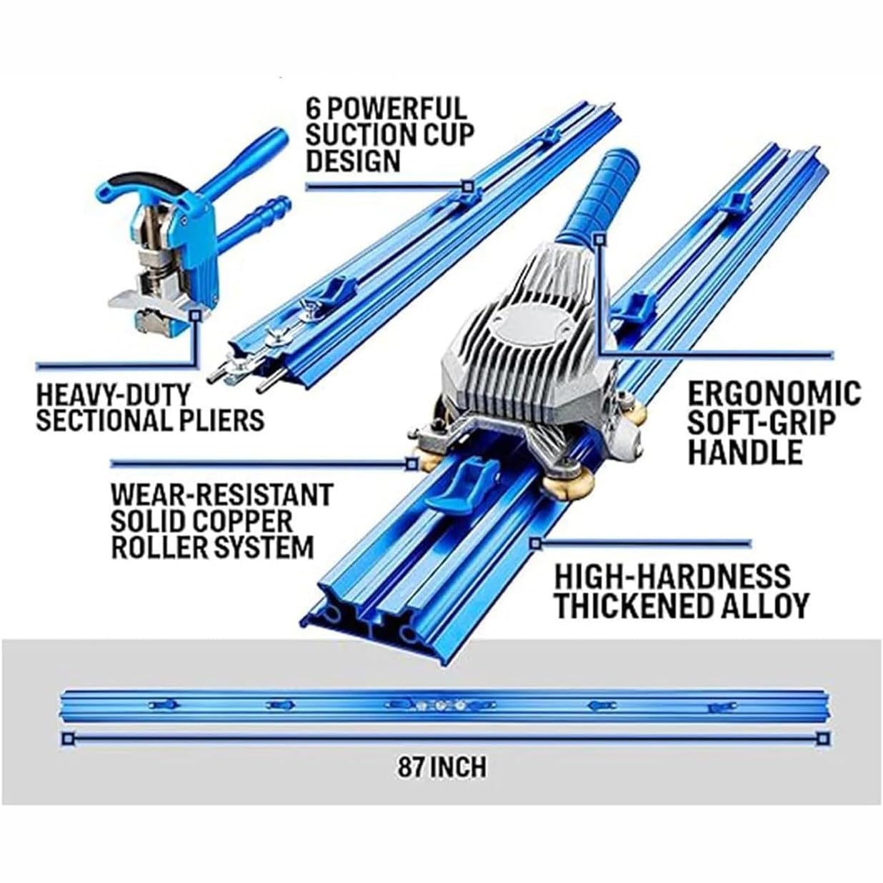 GYQSSD Professional Porcelain Manual Tile Cutter Tool, Tile Cutting Machine for Large Ceramic Porcelain Up to 2.2/2.3/3/3.8m, Build-in Suction Cups Tile Push Knife Tile Plier,3m