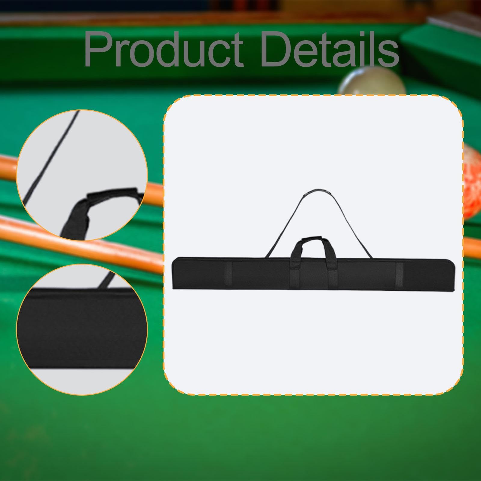 Harilla Étui de Queue de Billard 3/4 Portable de 130 cm, bandoulière réglable, étanche, résistant à l'usure, léger, Housse de Protection