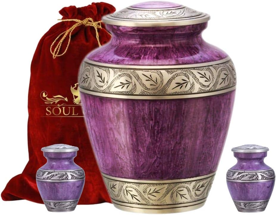 Funeral Urn by SOULURNS® - Cloud Blue Cremation Urns for Human Ashes - Display Burial Urn at Home - Include Velvet Bag