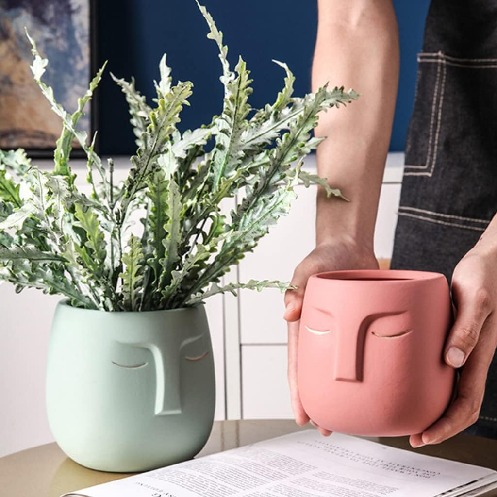 Creative Portrait Face Mold Abstract Design Plant Pot Silicone Mold Flower Pot Mould for Resin Casting Home Decoration face Flower Pot Silicone Mold