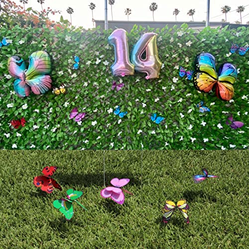 Butterfly Stakes - Butterfly Decorations,Butterflies For Flower Arrangements Butterfly Planter Garland Flower Bed Garden Decor Gifts Yard Ornaments (Multicolor-25Pc) #TOP2