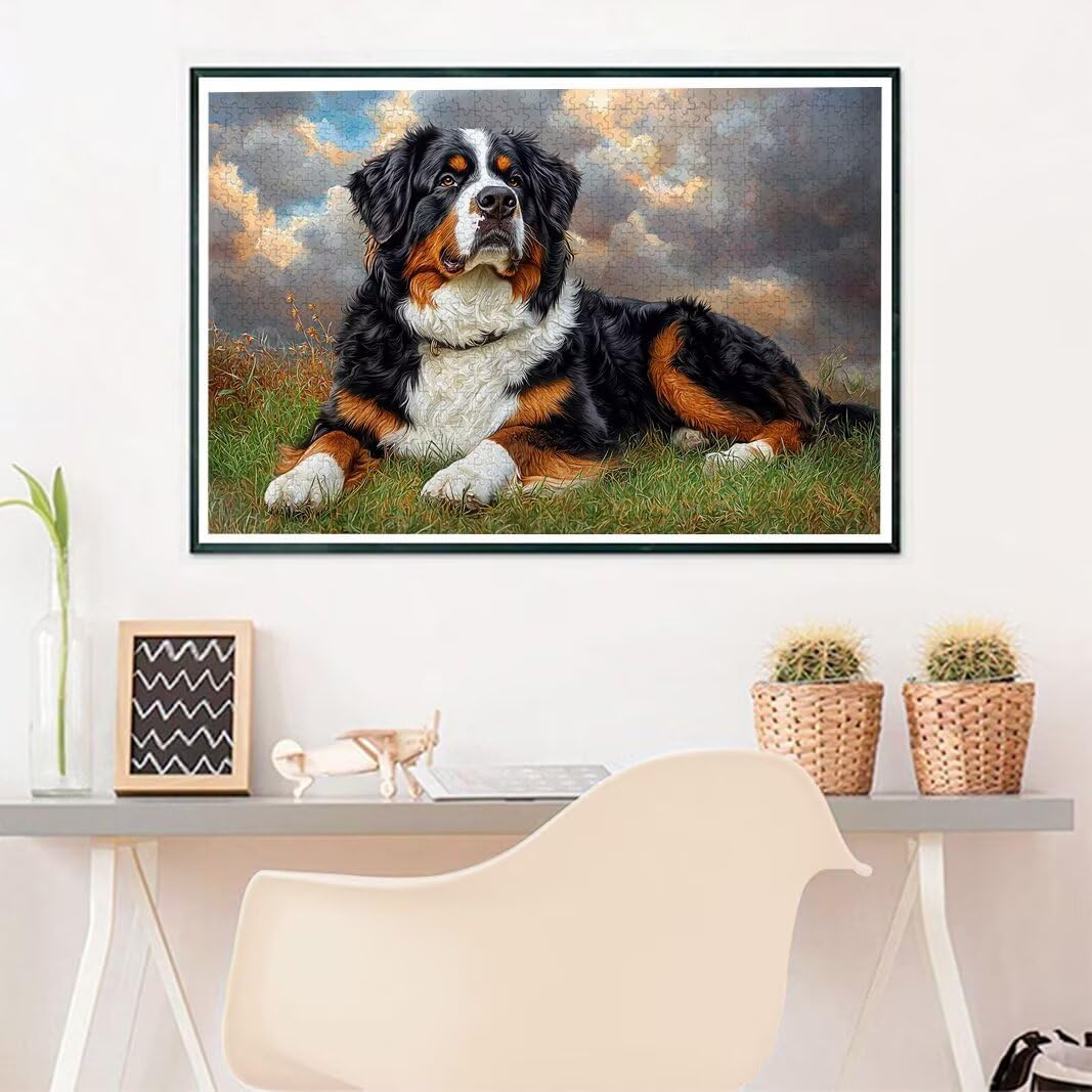 Puzzle dla psów dla dorosłych 1000, 1000 puzzli dla dorosłych, 75 x 50 cm, twarde, niemożliwe, drewniane puzzle, wymagająca gra dla całości, dla kobiet/mężczyzn, motyw: (zwierzę), -7423