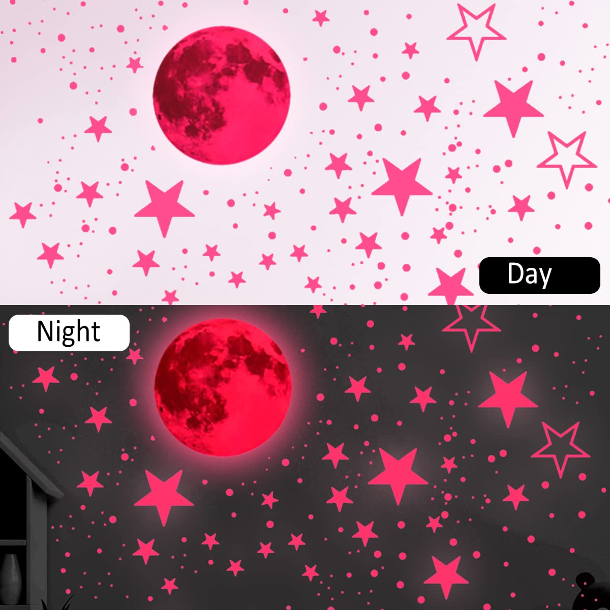 Noa Home Deco Glow In The Dark Stars Stickers – 435 Pc Set For Kids Room Ceiling & Wall Decor