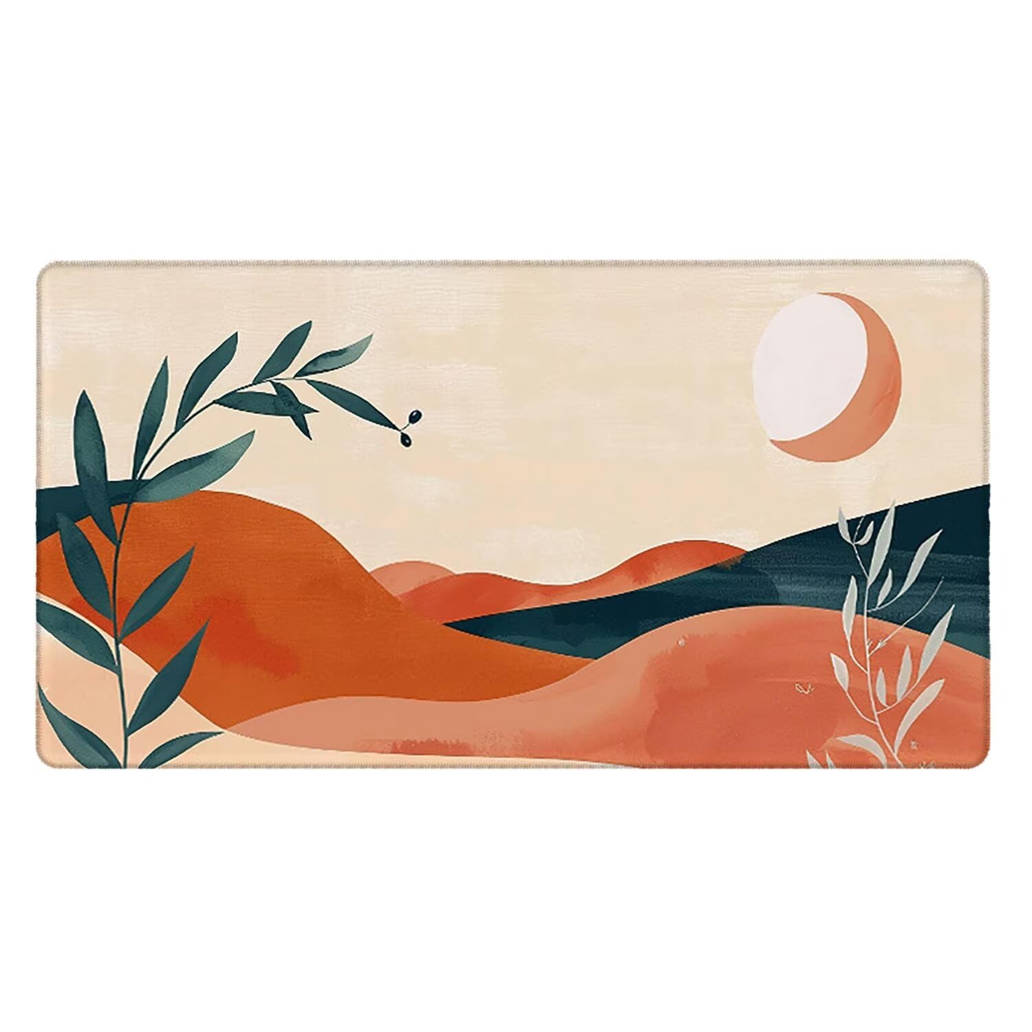 Tapis de Souris Jeu 1200 x 600mm XXL Tapis Souris Gaming Grand Pad Bureau avec Base AntidéRapante ImperméAble à l'eau Surface Bords Cousus Haute Précision et Vitesse Gamer PC/Console Lune blanche F938