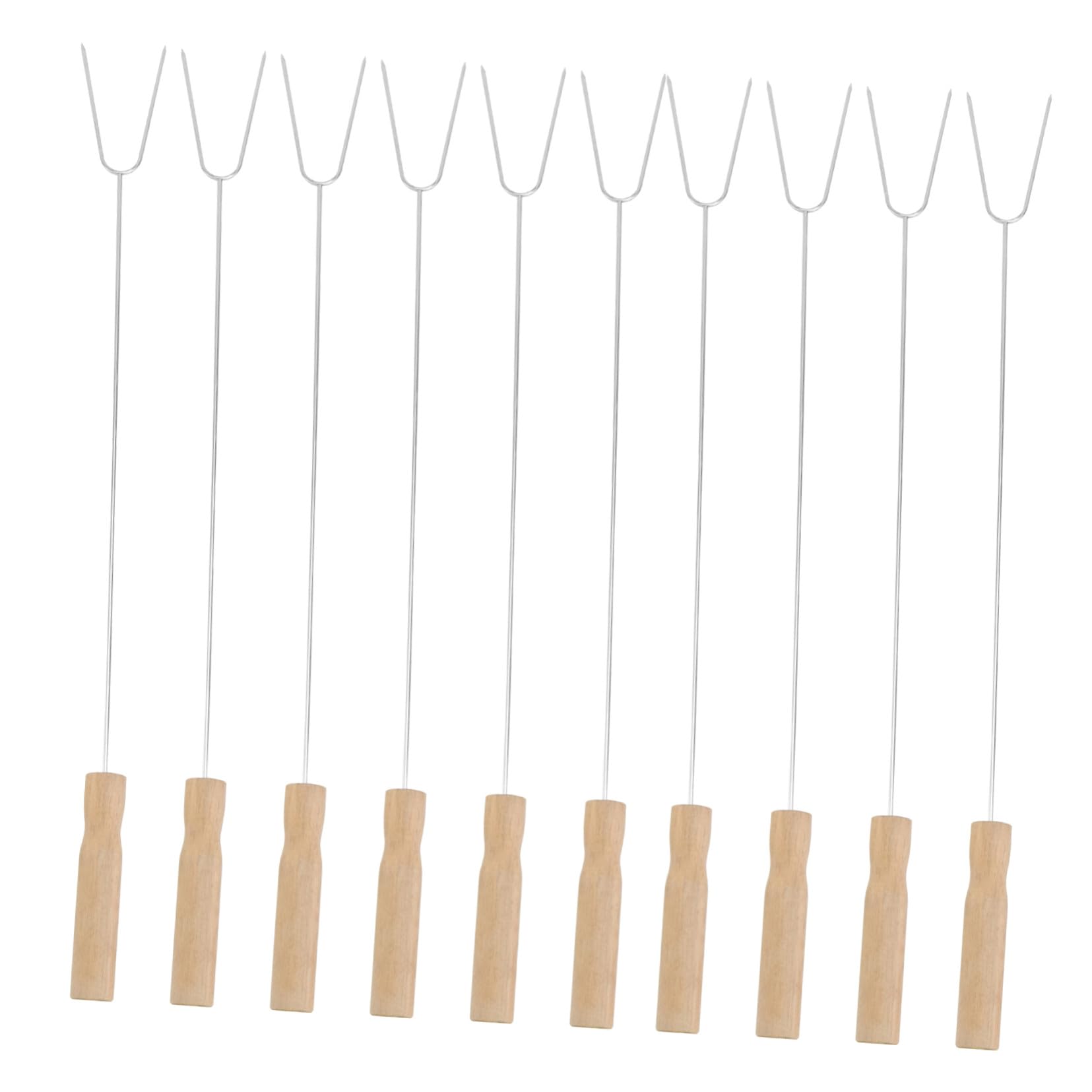 Gatuida 15 pezzi Forchette Barbecue in Inossidabile con in Legno Strumento Riutilizzabile per Arrostire Carne e Verdure Facili da e Resistenti