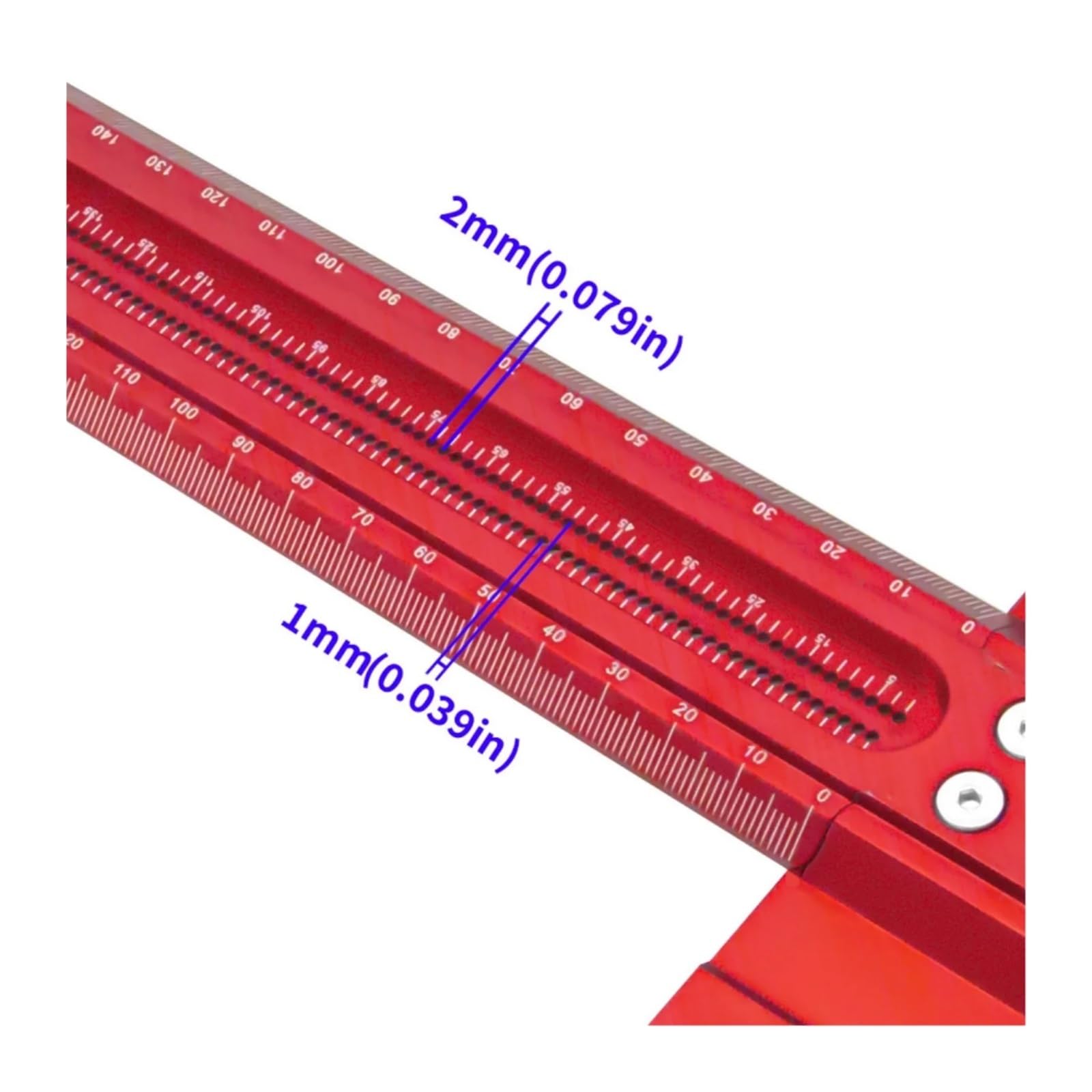 60-500MM Precyzyjny linijka do znakowania w kształcie litery T, stop aluminium, linijka do znakowania drewna, luksusowa linijka do znakowania z przekreślonymi otworami(TS-400)