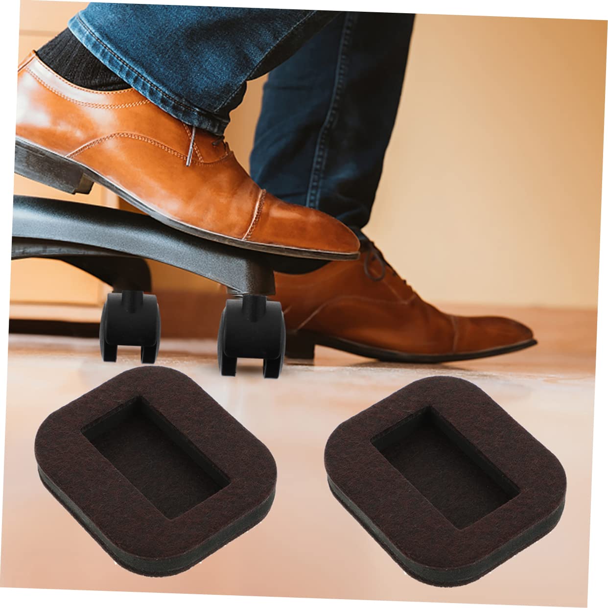 UKCOCO 30piezas Fieltro Antideslizante para Patas De Muebles De Suelo para Sillas y Mesas Copas para Ruedas De Sillas Cuadradas y Resistentes para Pisos De Dura