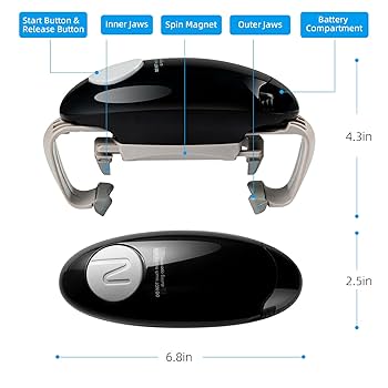 Electric Opener Can, Jar Bottle Openers Smooth Edge Automatic Tin