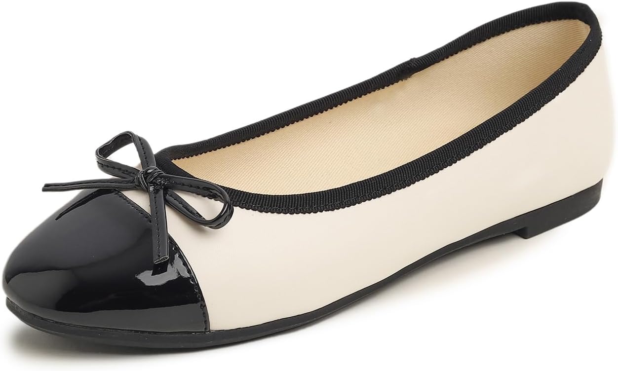 Beige Patent Toe Cap