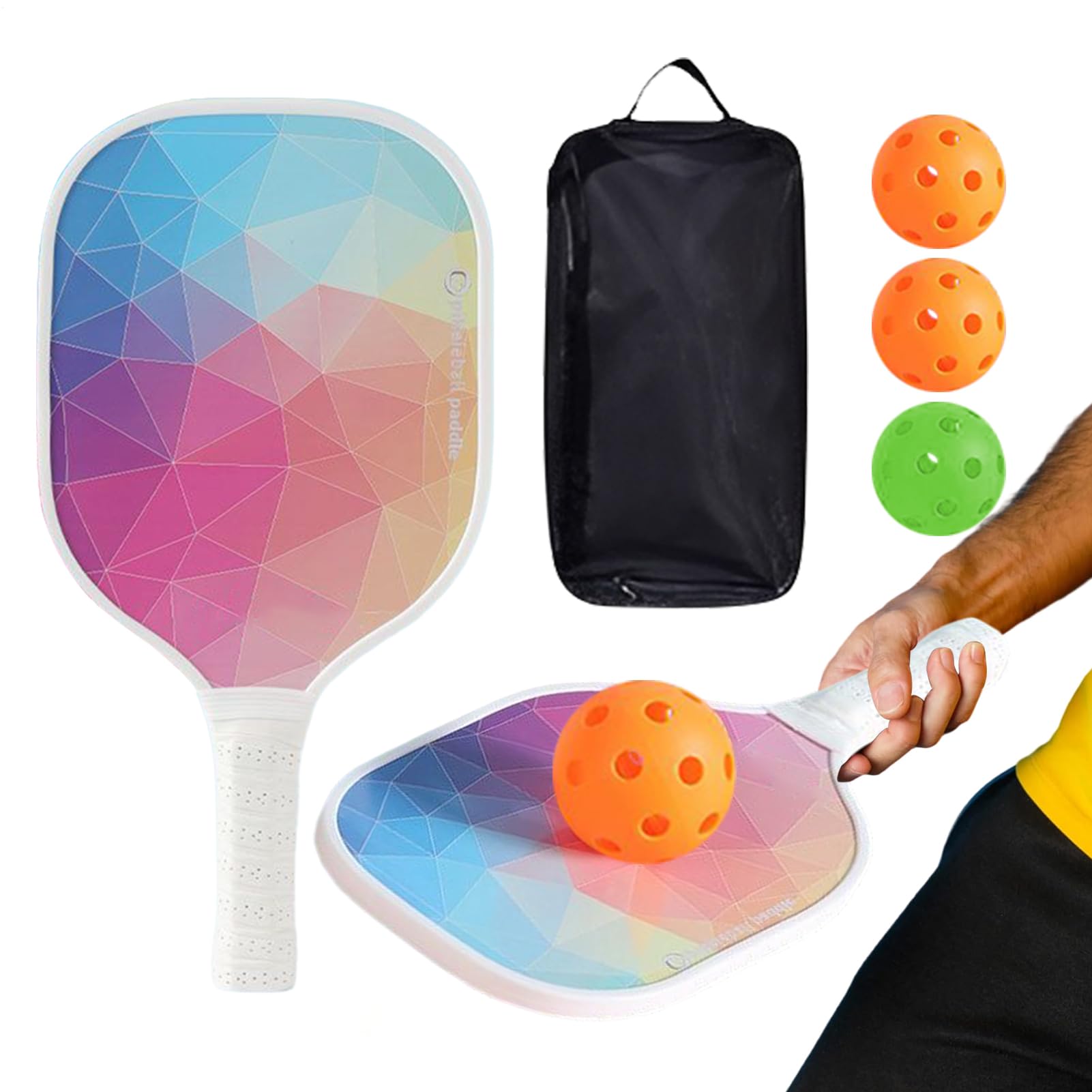 Zestaw paletek do pickleballa Amortyzujący, ergonomiczny uchwyt, przenośne
