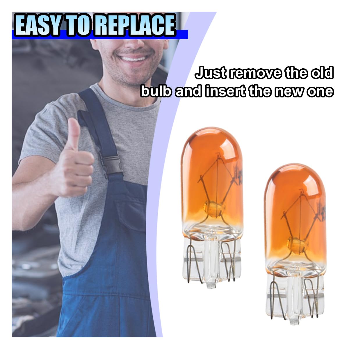 10PCS T10 Car Brake Light Bulb 12V 5W Flat Foot Halogen Width Indicator Lights Quartz Glass Turn Signal — view 6