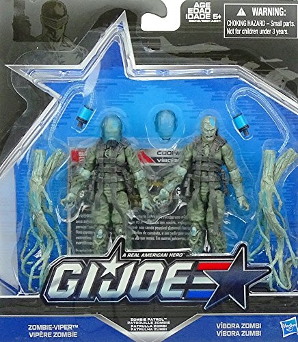 G.I. Joe, 50th Anniversary, Zombie Patrol Action Figure Set (Zombie-Viper vs Vibora Zombie), 3.75 Inches