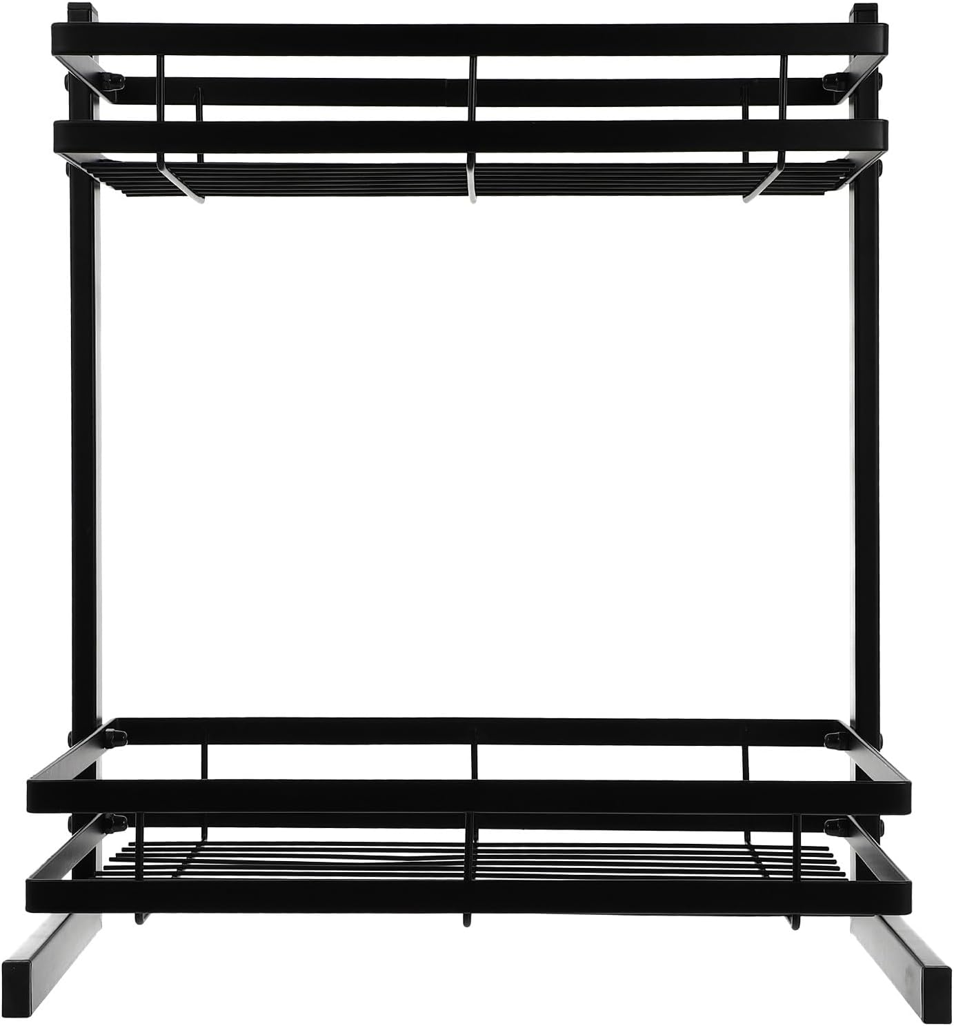 DECHOUS Kitchen Double-Layer Spice Rack Black Metal Wire Shelf Countertop Storage Holder for Seasoning Bottles and Kitchen Organization