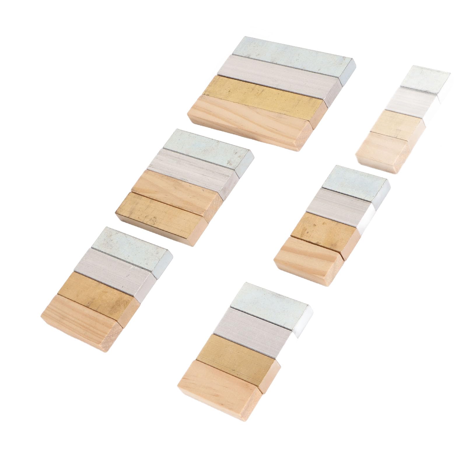 SUNGOOYUE Juego de Cubos de Densidad Científica Cobre Aluminio Hierro y Material de Madera Maciza Kit de Bloques de Densidad 24 Piezas para Colecciones Escolares de Laboratorio y Estudio de