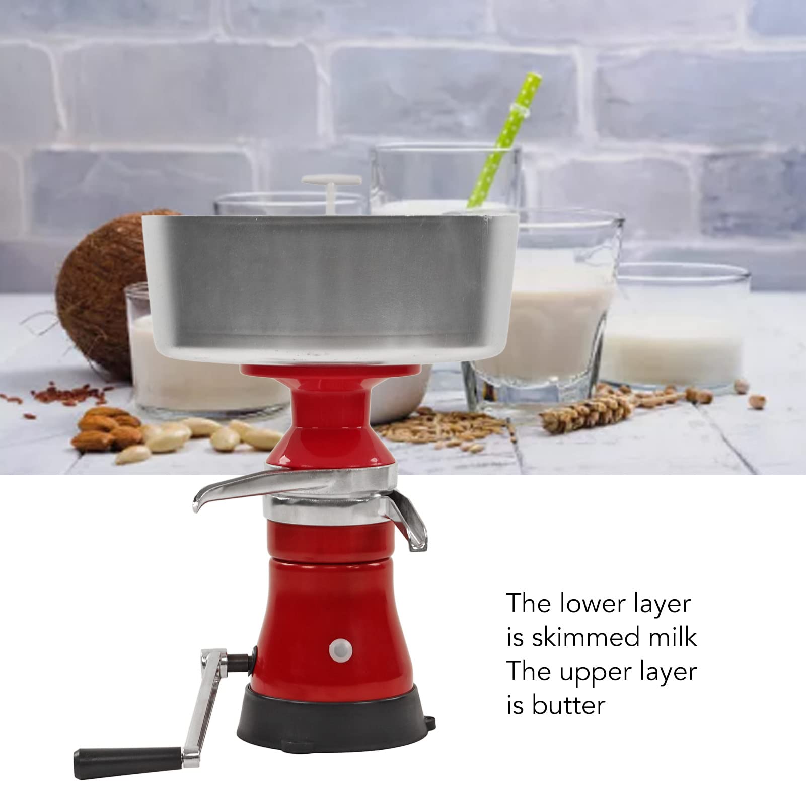 Jeanoko 80L Handbuch Milchtrennmaschine Mini-Milchzentrifuge Entfettungsmaschine Manueller Separator für Milchcreme