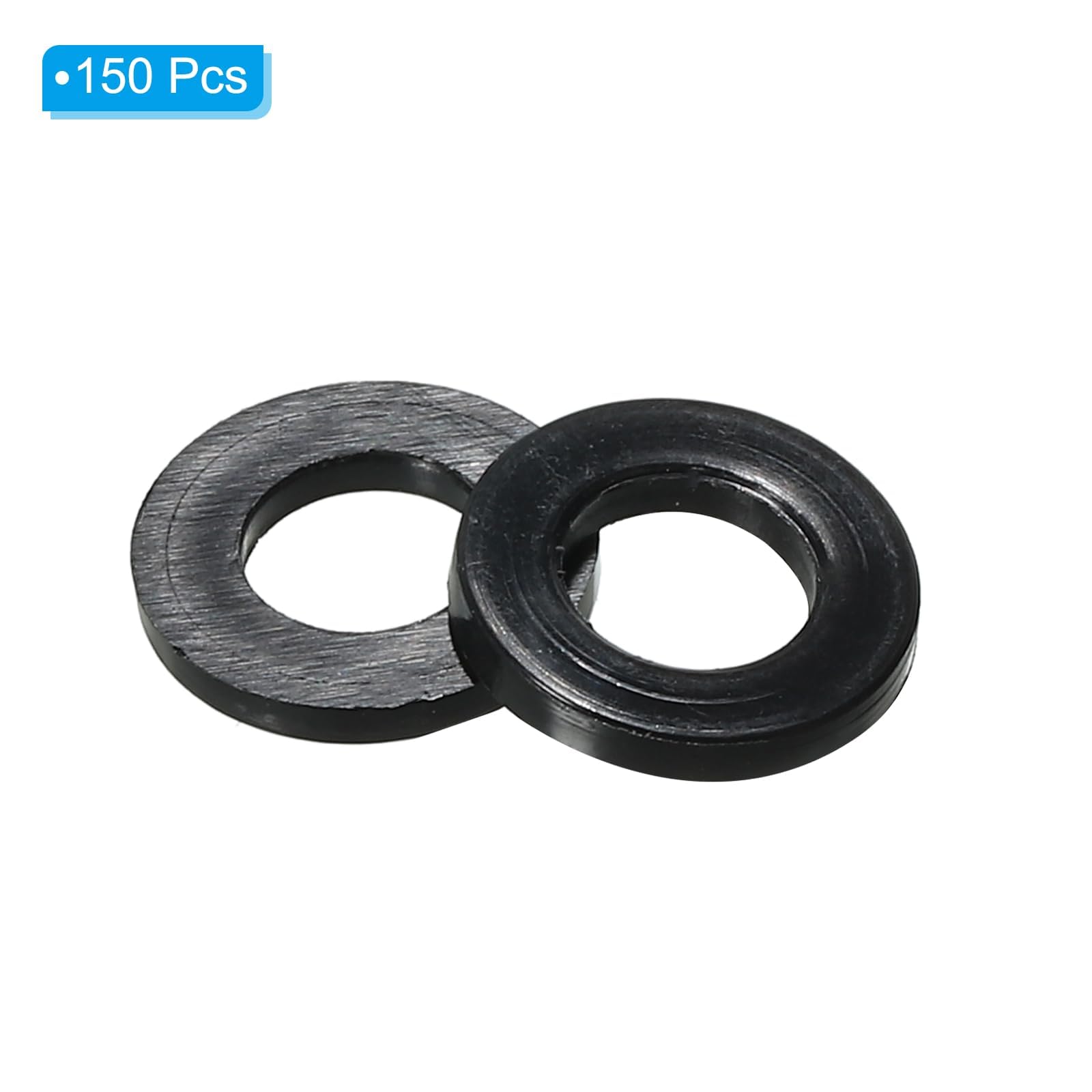 TOP-VIGOR 150Pcs Black Nylon Flat Washers - Image 3