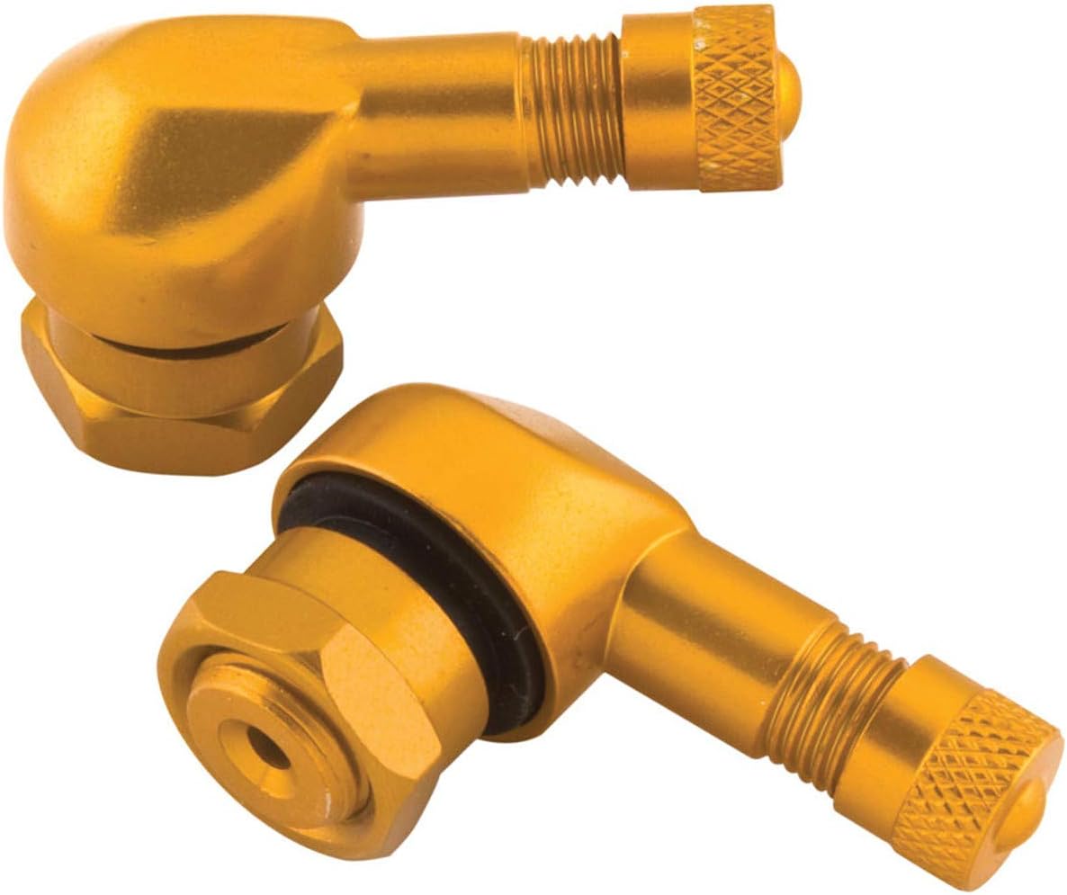 BikeMaster Angled Aluminum Valve Stems 2 pc., Gold