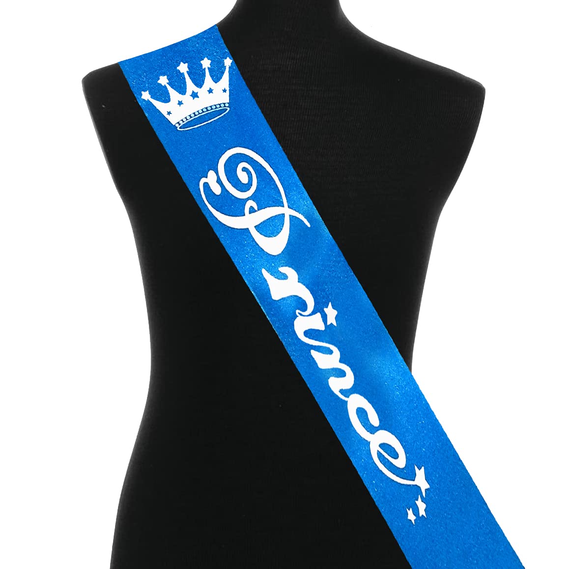 Propsicle Silk Prince Sash Blue Pack of 1 | Happy Birthday Party Decoration Boy Theme Crown - Image 3 thumbnail