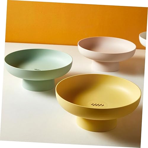 Miniatura 7 de Bandeja de frutas para encimera de cocina, platos redondos con patas, cesta de drenaje de frutas, bandeja para servir escurridor de pasta, base