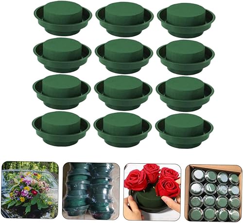 Miniatura 9 de CIMAXIC 12 piezas de espuma floral verde húmedo planta espuma cajas para flores naturales arreglo floral bloques de espuma redonda de espuma de