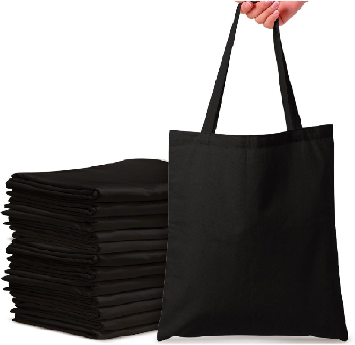 Pack Of 50 Premium Plain Natural Cotton Shopping Tote Bags Eco Friendly Shoppers Ideal For Printing And Decorating (Pack Of 50 - View #2