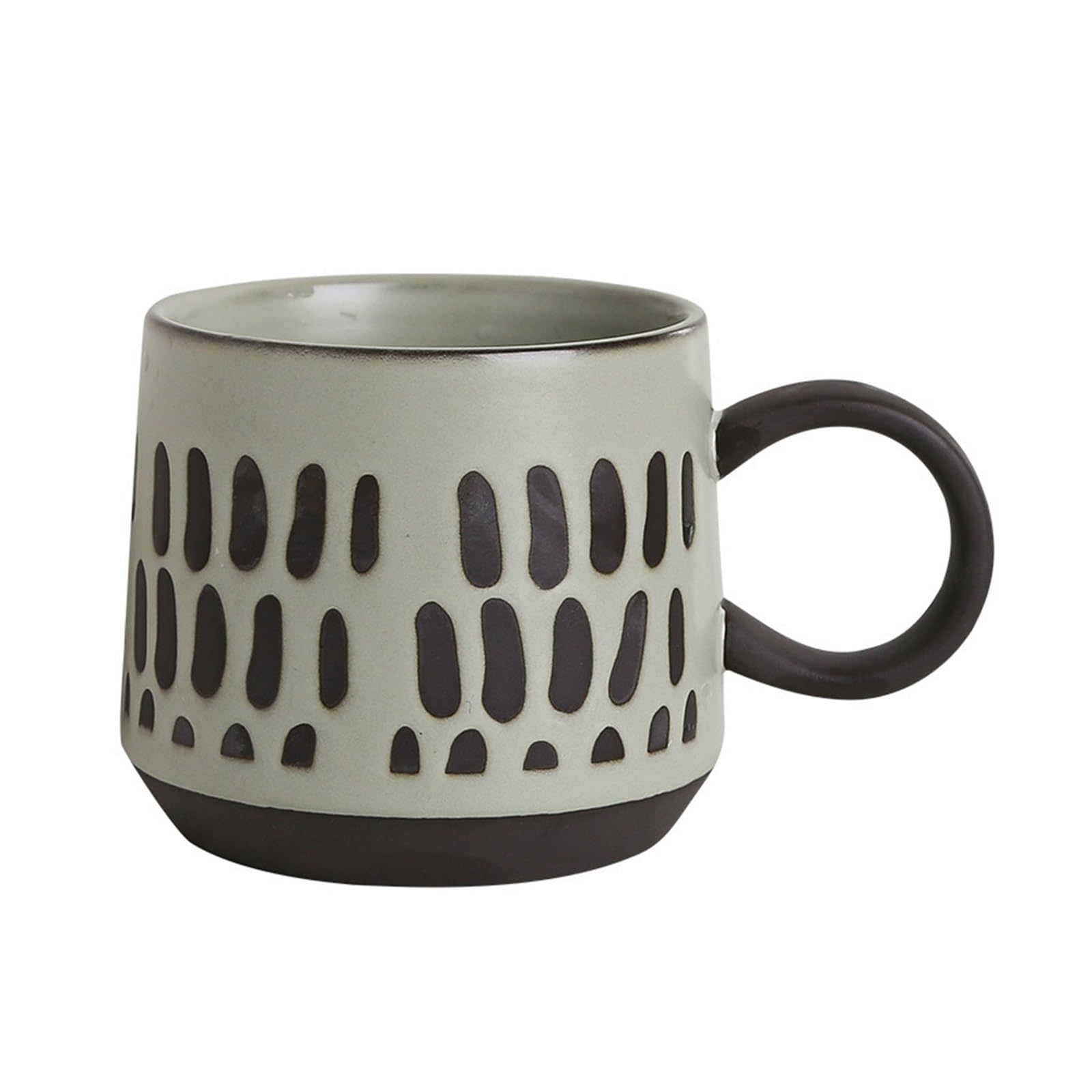 HLHLOP777 Coffee Mugs Stoneware Striped Pattern Large Capacity Breakfast Cup Household Mug Coffee Oatmeal Coffee Cup