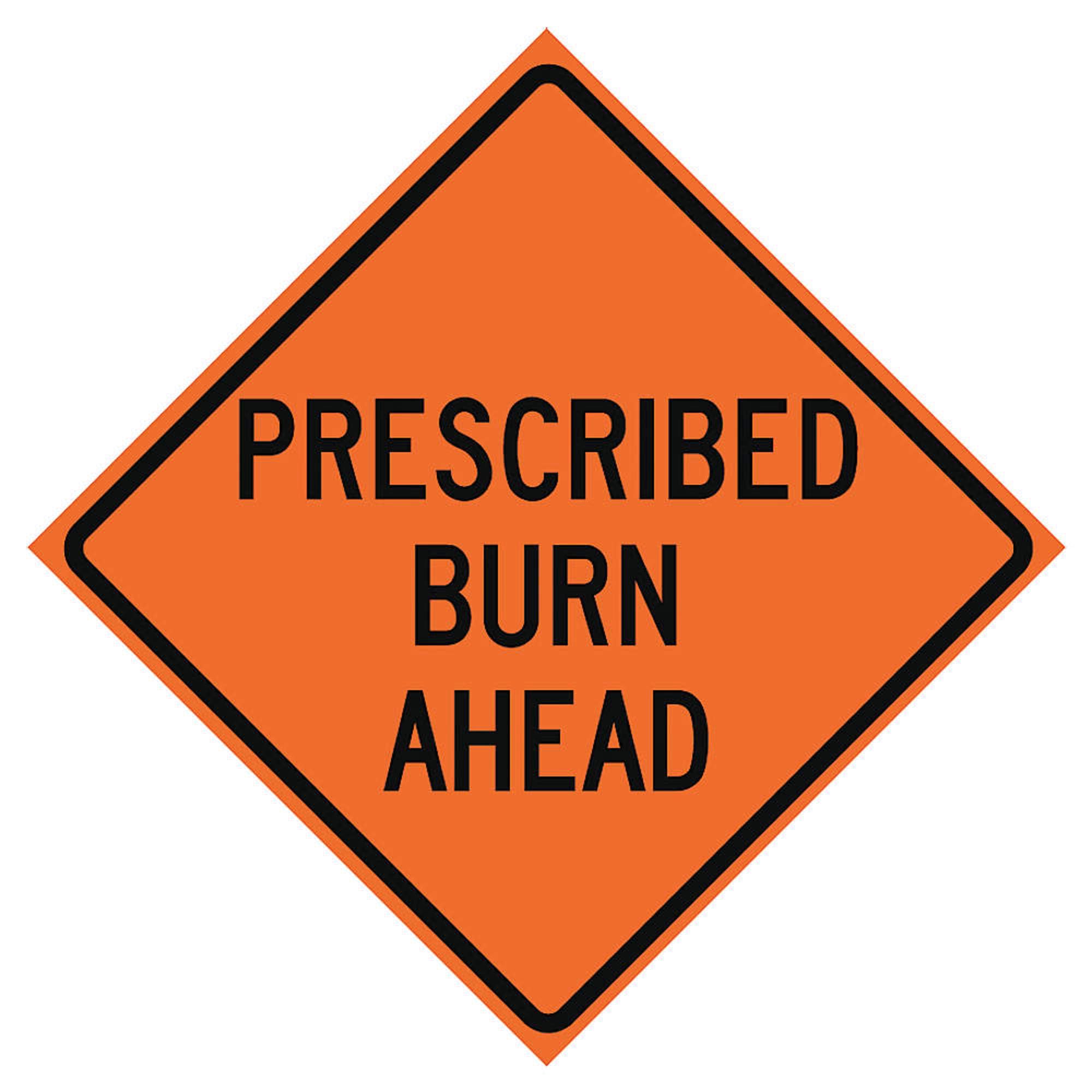 Usa-sign - 669-C/48-MO-PBA - Prescribed Burn Traffic Sign, Sign Legend Prescribed Burn Ahead, 48 in x 48 in