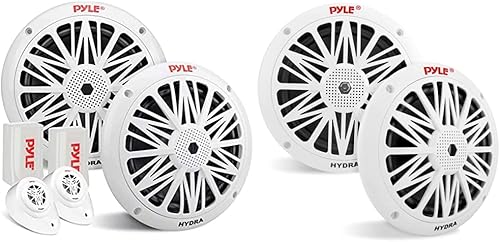Pyle Sistema de altavoces marinos con potencia de 200 vatios y diseño resistente a la intemperie (6.5 pulgadas)