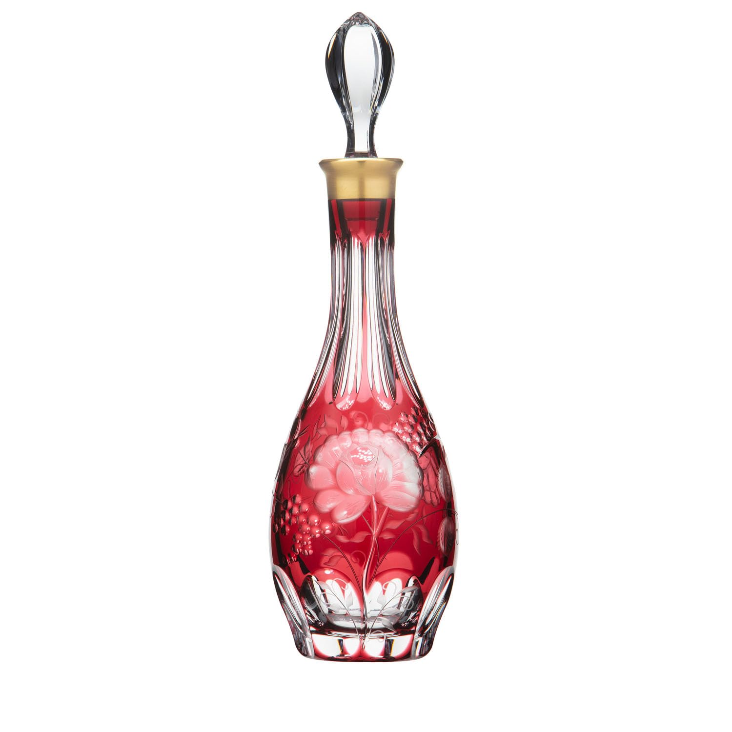 Dekanter Karaffe Kristallglas Primerose Gold (37,3 cm) rubin rot